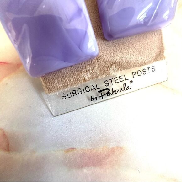 Pakula purple square lucite post earrings - Picture 7 of 10